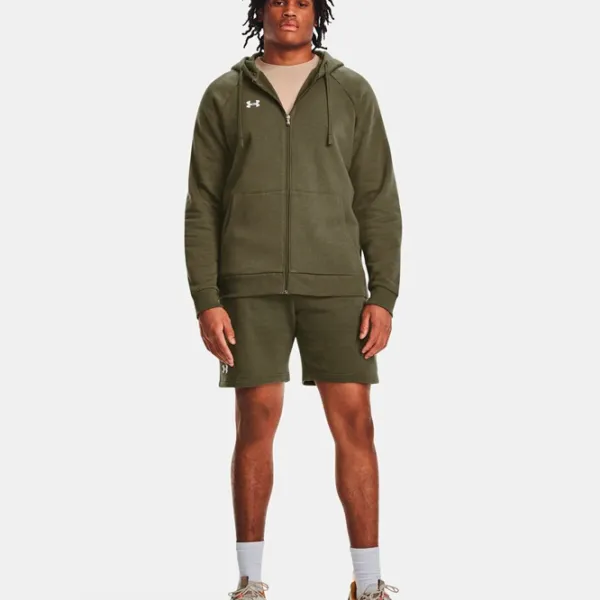 Hanorac pentru bărbați Under Armour UA Rival Fleece FZ Hoodie-GRN Drept/ Green photo 5 Hanorac pentru bărbați Under Armour UA Rival Fleece FZ Hoodie-GRN Drept/ Green photo 5