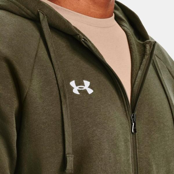 Hanorac pentru bărbați Under Armour UA Rival Fleece FZ Hoodie-GRN Drept/ Green photo 6 Hanorac pentru bărbați Under Armour UA Rival Fleece FZ Hoodie-GRN Drept/ Green photo 6