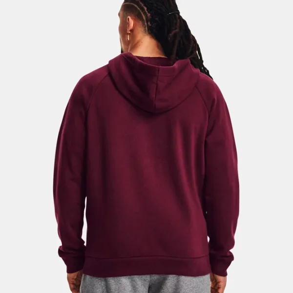 Hanorac pentru bărbați Under Armour UA Rival Fleece FZ Hoodie-MRN Drept/ Red photo 4