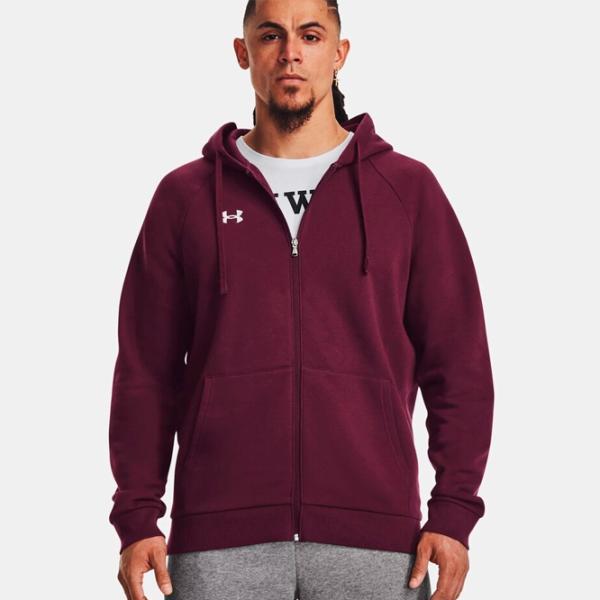 Толстовка для мужчин Under Armour UA Rival Fleece FZ Hoodie-MRN Прямой/ Красный photo 3