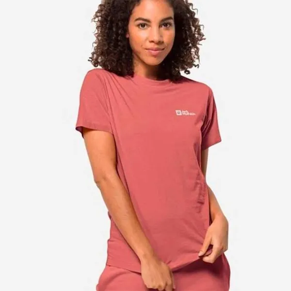 Tricou pentru femei Jack Wolfskin Essential T W Bumbac/ Nebula Pink photo 2 Tricou pentru femei Jack Wolfskin Essential T W Bumbac/ Nebula Pink photo 2