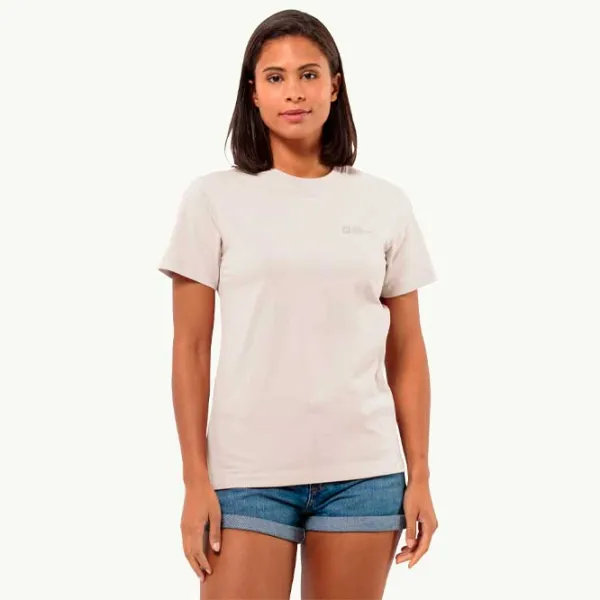 Tricou pentru femei Jack Wolfskin Essential T W Bumbac/ Alb antic photo 2