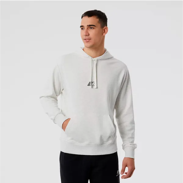 Толстовка для мужчин New Balance Hoodie Essentials Fleece Прямой/ Light Grey photo 2 Толстовка для мужчин New Balance Hoodie Essentials Fleece Прямой/ Light Grey photo 2