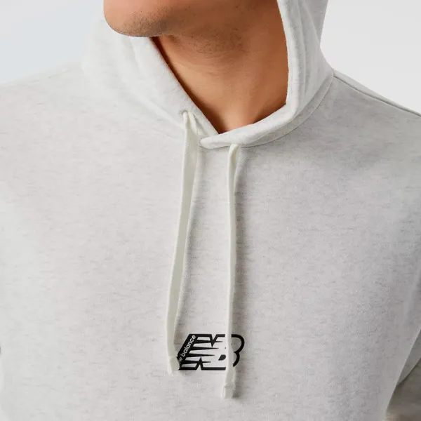 Толстовка для мужчин New Balance Hoodie Essentials Fleece Прямой/ Light Grey photo 5 Толстовка для мужчин New Balance Hoodie Essentials Fleece Прямой/ Light Grey photo 5