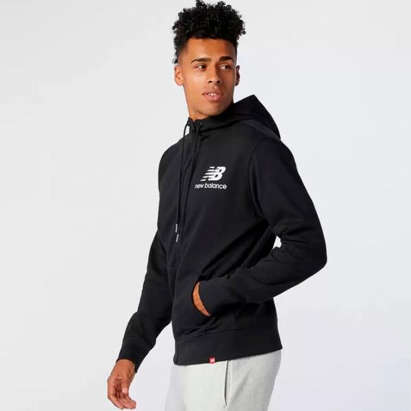 Hanorac pentru bărbați New Balance Essentials Stacked Full Zip Hoodie Drept/ Black photo 2 Hanorac pentru bărbați New Balance Essentials Stacked Full Zip Hoodie Drept/ Black photo 2