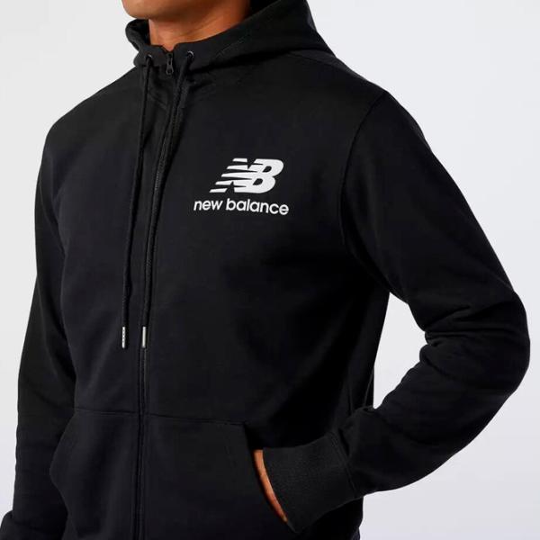 Hanorac pentru bărbați New Balance Essentials Stacked Full Zip Hoodie Drept/ Black photo 4 Hanorac pentru bărbați New Balance Essentials Stacked Full Zip Hoodie Drept/ Black photo 4