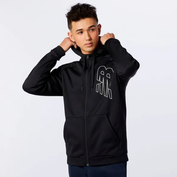 Hanorac pentru bărbați New Balance Tenacity Performance Fleece Drept/ Black photo 2