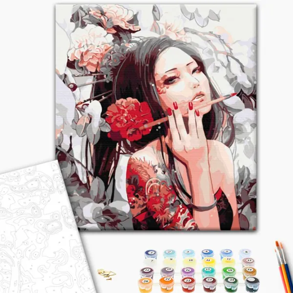 Картина по номерам BrushMe Девушка с татуировкой дракона 50 x 40 см/ Вертикальная photo 2