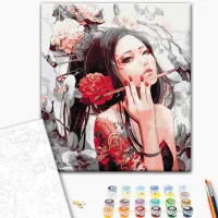 Картина по номерам BrushMe Девушка с татуировкой дракона 50 x 40 см/ Вертикальная photo 2