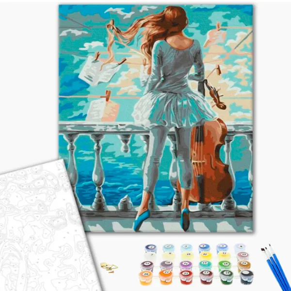 Картина по номерам BrushMe Музыкальная девочка 50 x 40 см/ Вертикальная photo 2