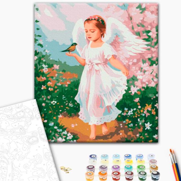 Картина по номерам BrushMe Маленький ангел с птичкой 50 x 40 см/ Вертикальная photo 2 Картина по номерам BrushMe Маленький ангел с птичкой 50 x 40 см/ Вертикальная photo 2