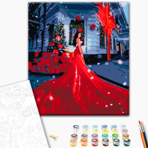 Pictură pe numere BrushMe O clipă înainte de sărbătoare 50 x 40 cm/ Verticală photo 2