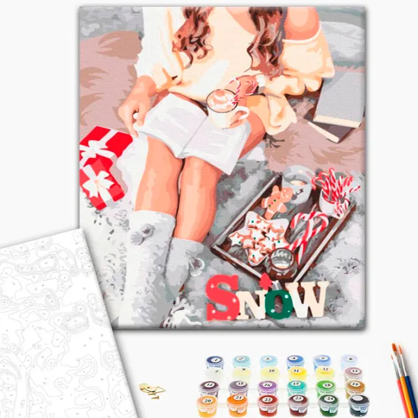 Pictură pe numere BrushMe Dispoziție de iarnă 50 x 40 cm/ Verticală photo 2