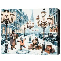 Картина по номерам BrushMe Однажды на заснеженной улице 50 x 40 см/ Горизонтальная photo 3
