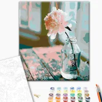 Pictură pe numere BrushMe Un bujor sofisticat 50 x 40 cm/ Verticală photo 2
