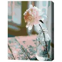 Pictură pe numere BrushMe Un bujor sofisticat 50 x 40 cm/ Verticală photo 3