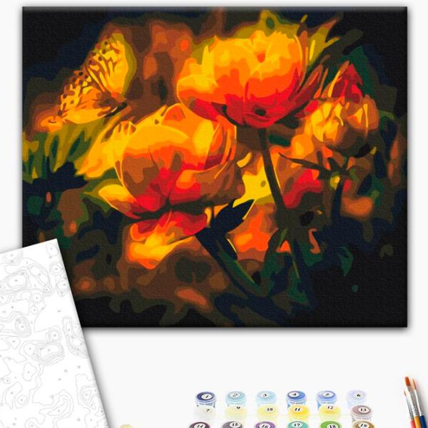 Картина по номерам BrushMe Цветочный контраст 50 x 40 см/ Горизонтальная photo 2