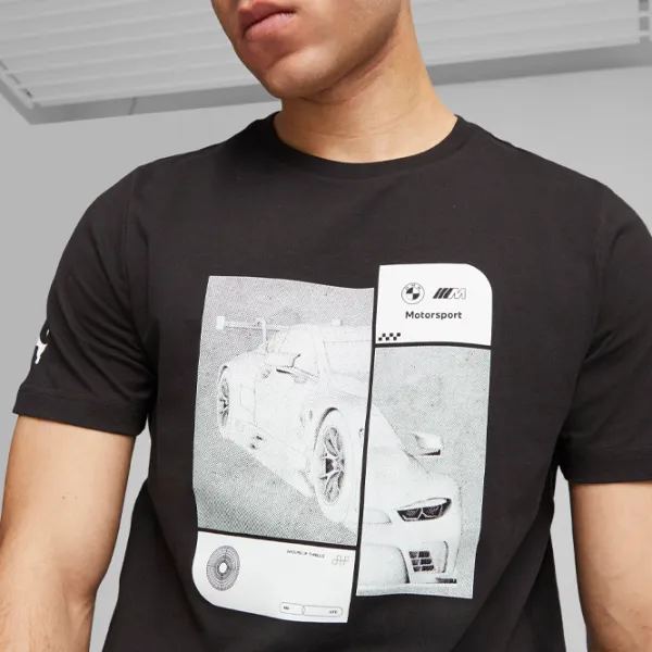 Футболка для мужчин Puma Bmw Mms Ess Car Graphic Tee 100% хлопок/ Черный photo 6