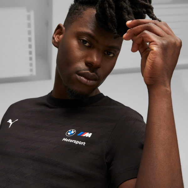 Футболка для мужчин Puma Bmw Mms Jacquard Tee 72% хлопок, 28% полиэстер/ Черный photo 5
