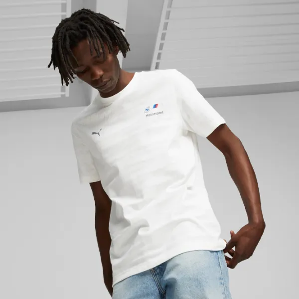 Tricou pentru bărbați Puma Bmw Mms Jacquard Tee 72% bumbac, 28% poliester/ White photo 3