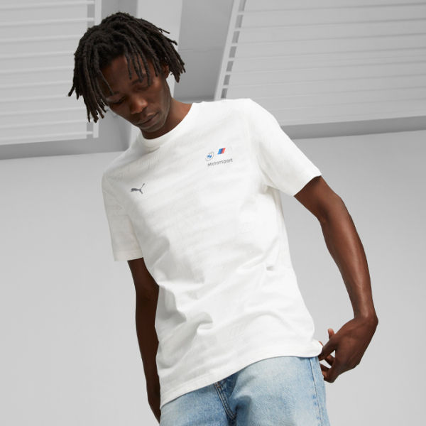 Футболка для мужчин Puma Bmw Mms Jacquard Tee 72% хлопок, 28% полиэстер/ Белый photo 3