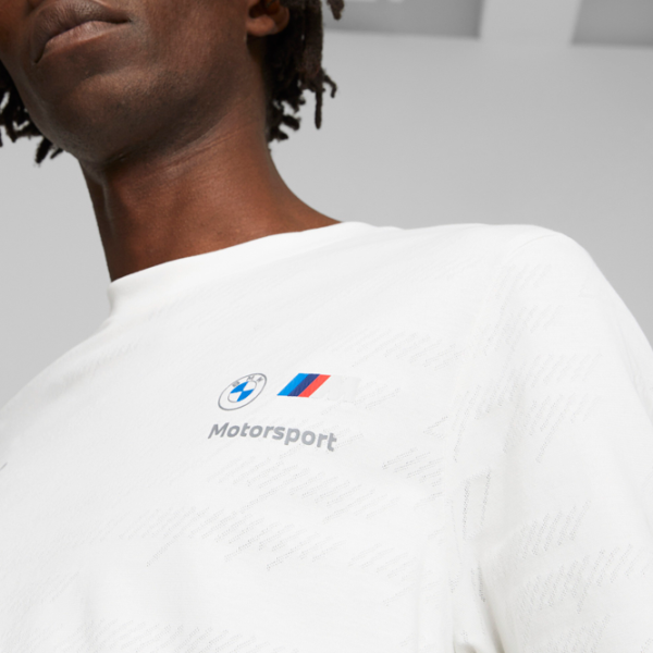 Футболка для мужчин Puma Bmw Mms Jacquard Tee 72% хлопок, 28% полиэстер/ Белый photo 5