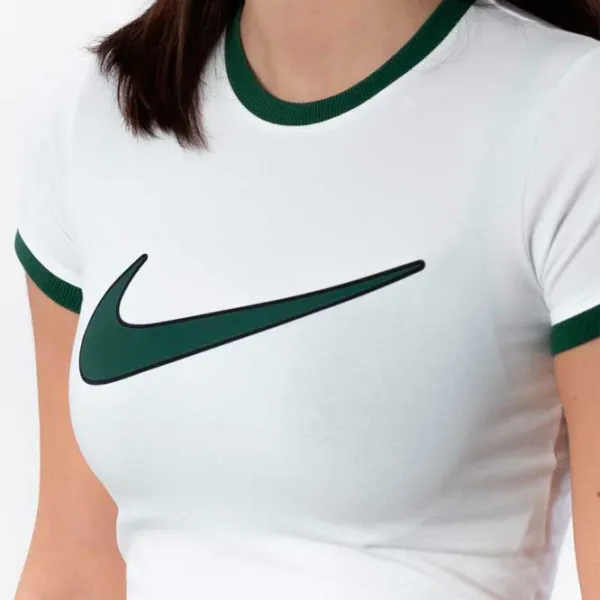 Футболка для женщин Nike W Nsw Tee Bby Sw 6% спандекс/ Белый photo 2