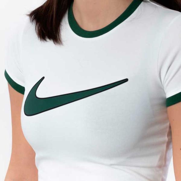 Футболка для женщин Nike W Nsw Tee Bby Sw 6% спандекс/ Белый photo 2
