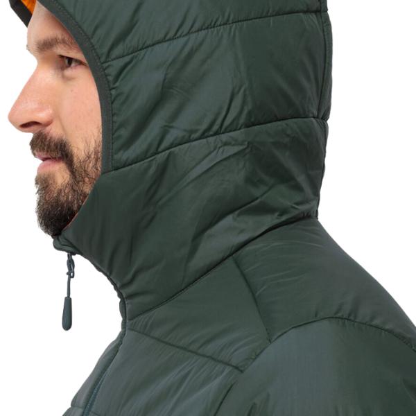 Scurtă pentru bărbați Jack Wolfskin Lapawa Ins Hoody Demisezon/ Olive Green photo 4 Scurtă pentru bărbați Jack Wolfskin Lapawa Ins Hoody Demisezon/ Olive Green photo 4