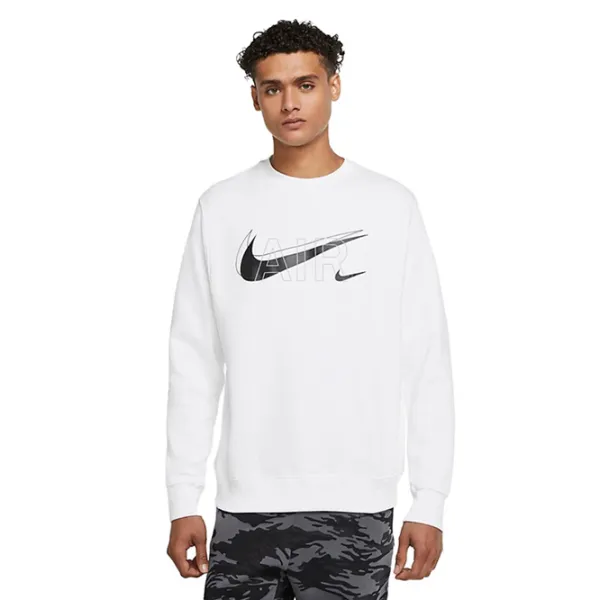 Hanorac pentru bărbați Nike Sweater Sportswear Crew Print Pack Drept/ White photo 2