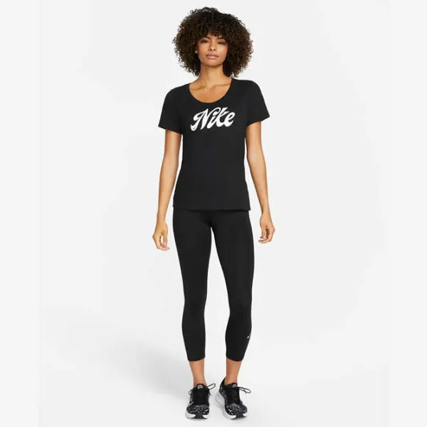 Tricou pentru femei Nike Script 42% poliester/ Black photo 4