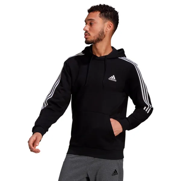 Толстовка для мужчин Adidas 3 Stripes Fleece Прямой/ Черный photo 2