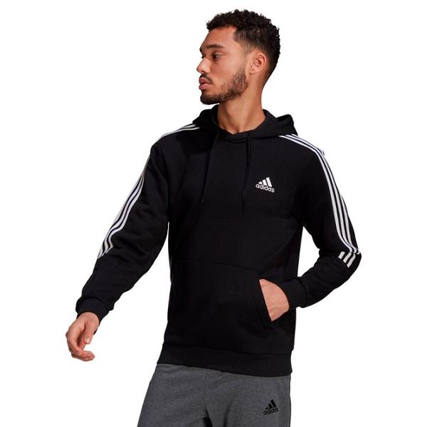 Толстовка для мужчин Adidas 3 Stripes Fleece Прямой/ Черный photo 2