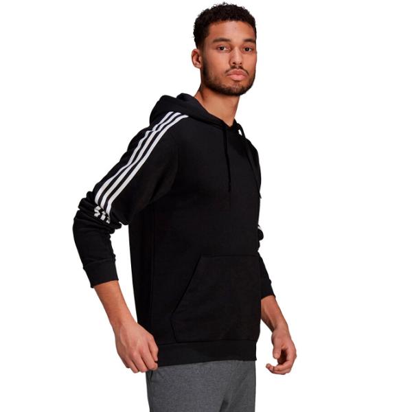 Толстовка для мужчин Adidas 3 Stripes Fleece Прямой/ Черный photo 3