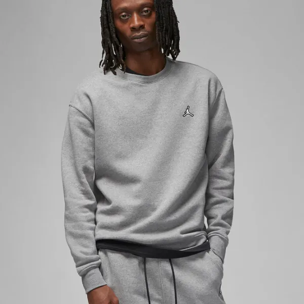 Hanorac pentru bărbați Nike Jordan Ess Flc Crew Drept/ Gray photo 3 Hanorac pentru bărbați Nike Jordan Ess Flc Crew Drept/ Gray photo 3