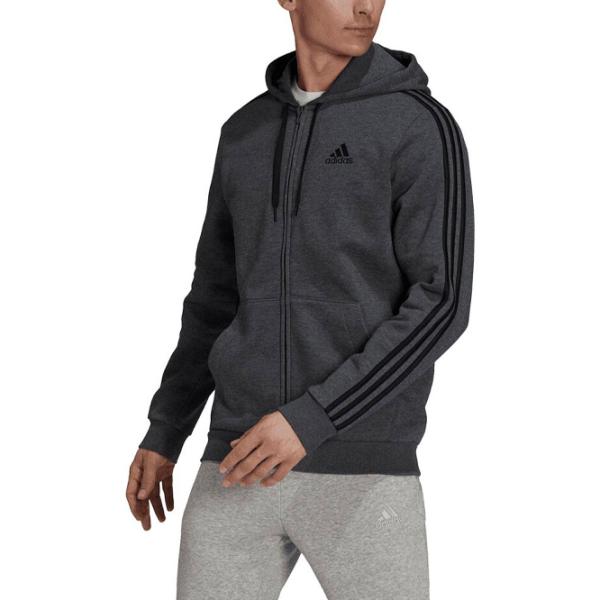 Толстовка для мужчин Adidas 3 Stripes Fleece Прямой/ Grey photo 2