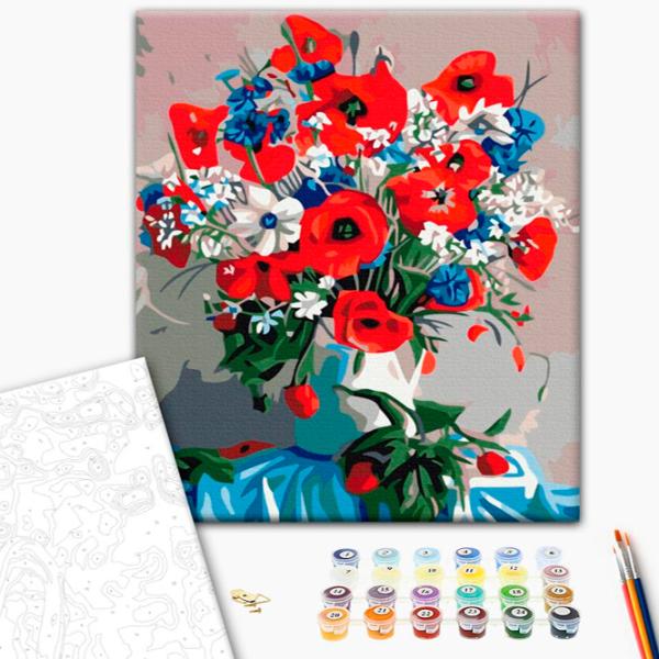 Картина по номерам BrushMe Маки в вазе 50 x 40 см/ Вертикальная photo 2