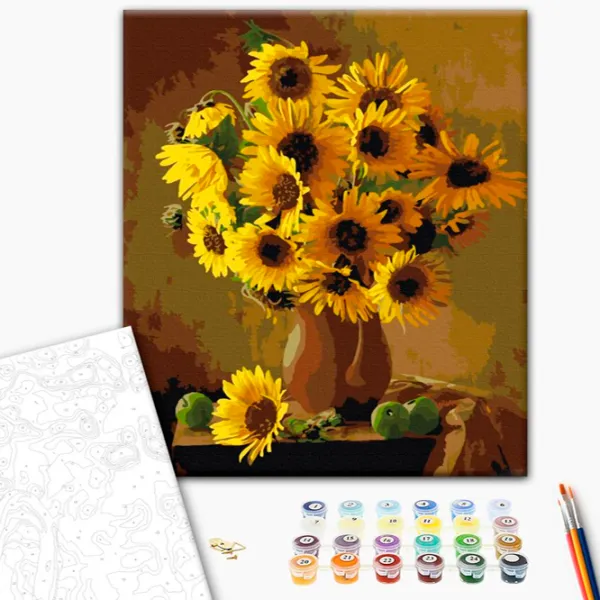 Картина по номерам BrushMe Оранжевые подсолнухи 50 x 40 см/ Вертикальная photo 2 Картина по номерам BrushMe Оранжевые подсолнухи 50 x 40 см/ Вертикальная photo 2