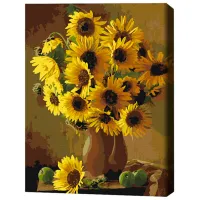 Картина по номерам BrushMe Оранжевые подсолнухи 50 x 40 см/ Вертикальная photo 3