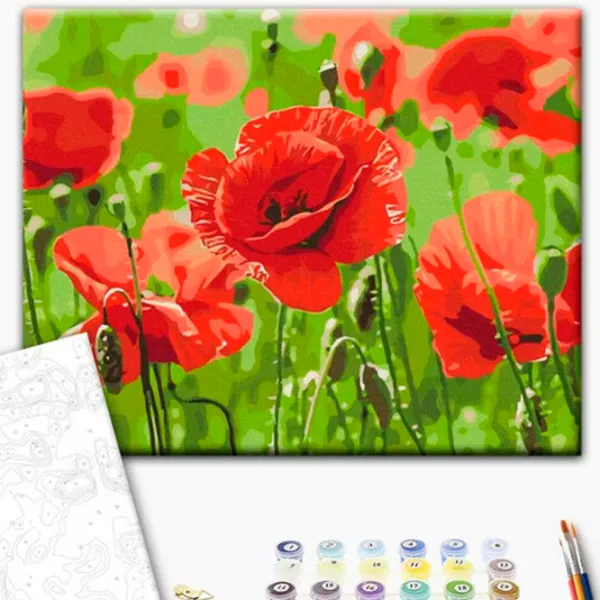 Картина по номерам BrushMe Красные маки 50 x 40 см/ Горизонтальная photo 2 Картина по номерам BrushMe Красные маки 50 x 40 см/ Горизонтальная photo 2