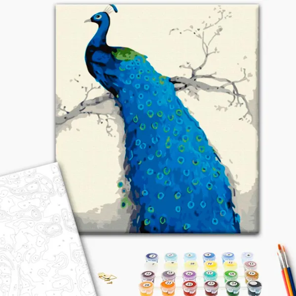 Картина по номерам BrushMe Синий павлин 50 x 40 см/ Вертикальная photo 2 Картина по номерам BrushMe Синий павлин 50 x 40 см/ Вертикальная photo 2