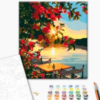 Картина по номерам BrushMe Закат солнца на причале 50 x 40 см/ Вертикальная photo 2