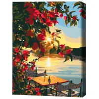 Картина по номерам BrushMe Закат солнца на причале 50 x 40 см/ Вертикальная photo 3