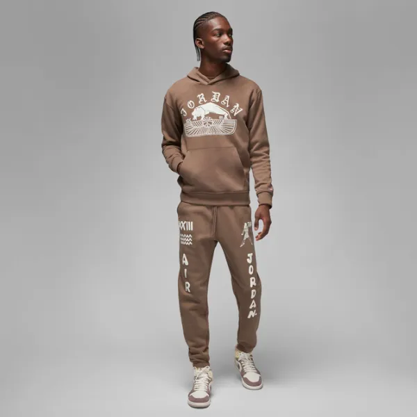 Hanorac pentru bărbați Nike Jordan Flt Artst Srs Flc Po Drept/ Brown photo 6