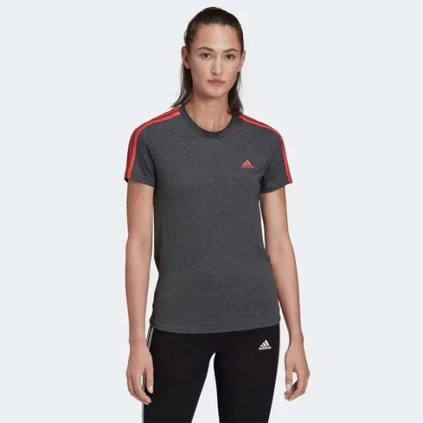 Tricou pentru femei Adidas Shirt 3 Stripes Bumbac/ Gray photo 2 Tricou pentru femei Adidas Shirt 3 Stripes Bumbac/ Gray photo 2