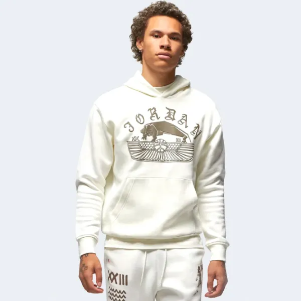 Hanorac pentru bărbați Nike Jordan Flt Artst Srs Flc Po Drept/ White photo 2