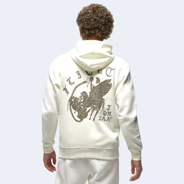 Hanorac pentru bărbați Nike Jordan Flt Artst Srs Flc Po Drept/ White photo 3