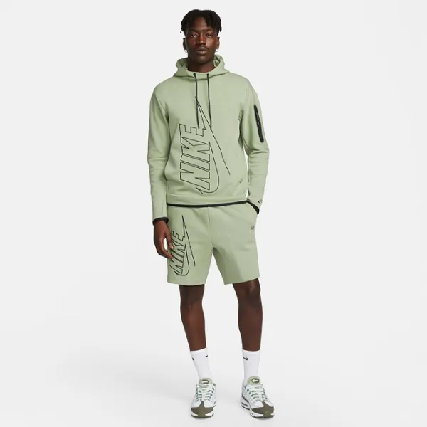 Толстовка для мужчин Nike M Nk Tch Flc Gx Po Прямой/ Зелёный photo 4