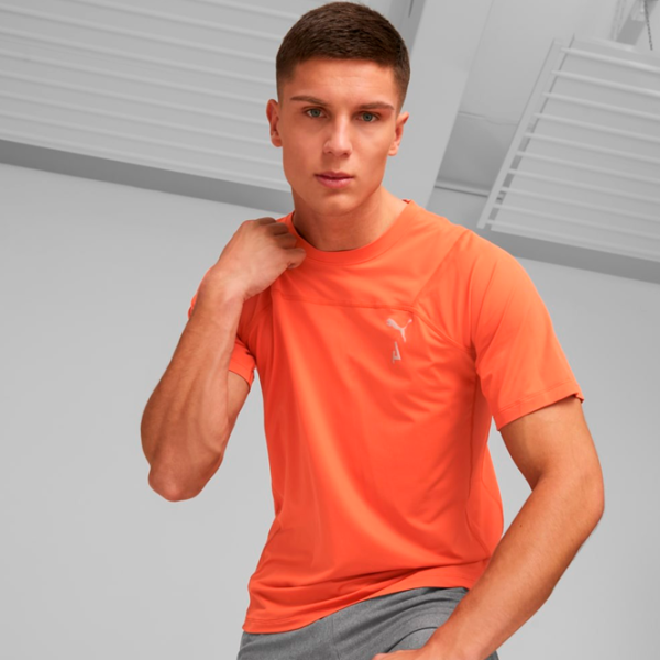 Tricou pentru bărbați Puma M Seasons Coolcell Tee 86% nailon , 14% elastan/ Orange photo 3