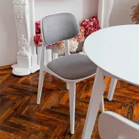 Scaun de bucătărie DecoPrim Lula Stofă/ White White photo 3